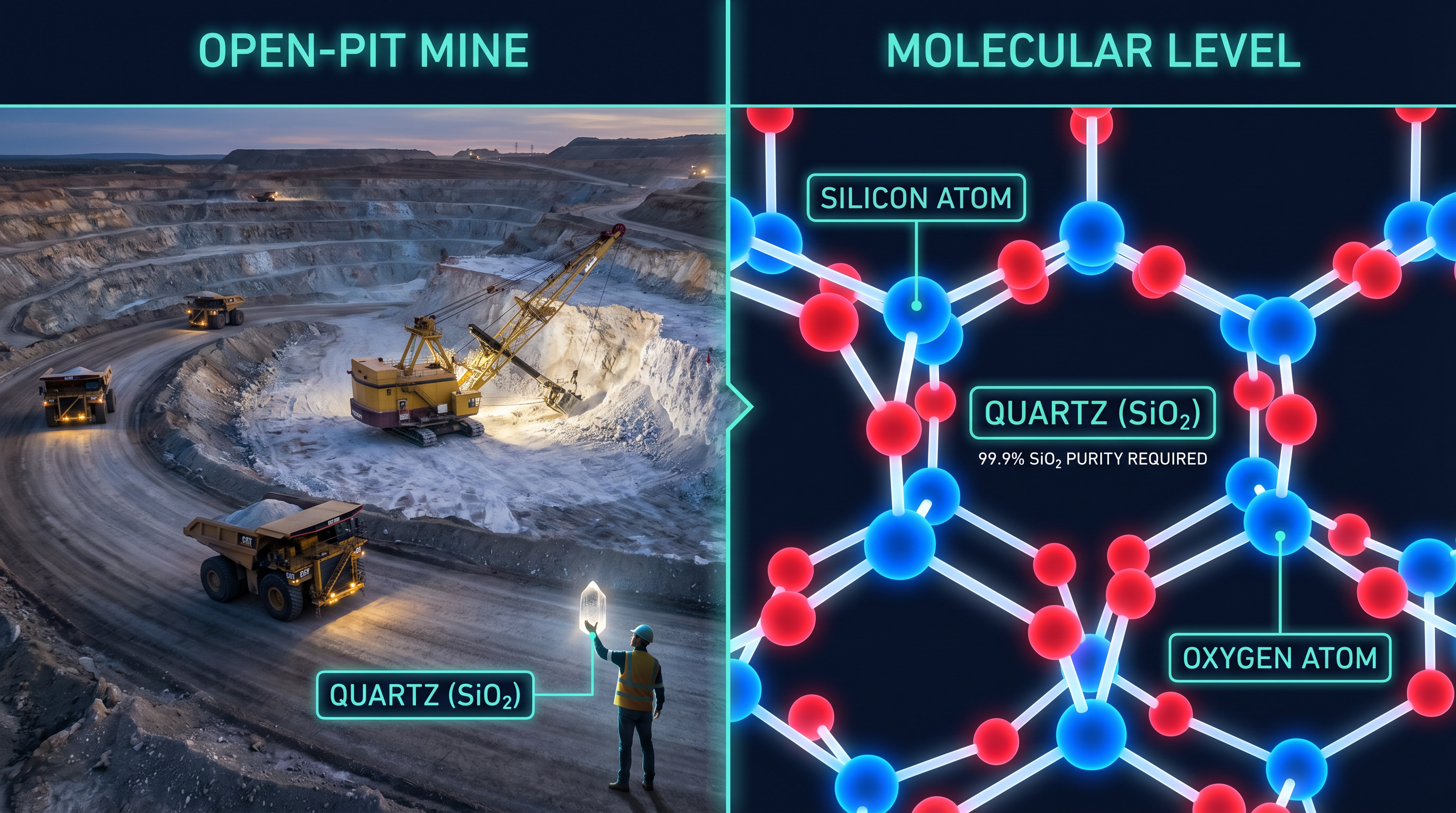 Sand and silica mining — open pit quartzite mine
